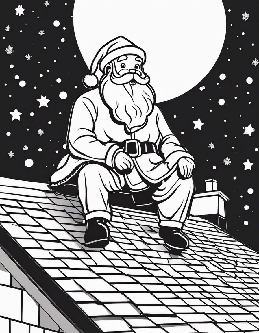 santa claus on a roof